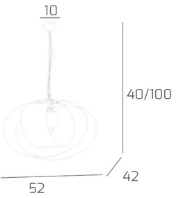 Sospensione Moderna Lap Metallo Bianco E Vetro Tortora 1 Luce E27 52Cm