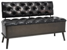 Cassapanca Con Schienale 110 Cm Nera İn Similpelle /