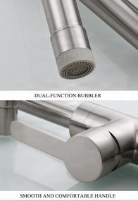 Rubinetto da bagno ELITE EDITION KS1409 da piano con LED, bocca girevole e doccetta multigetto, in più finiture dal cromo al nero — Oro spazzolato