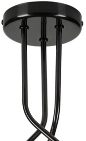 Lampadario a sospensione con supporto rigido PRIYA 3xE27/15W/230V nero