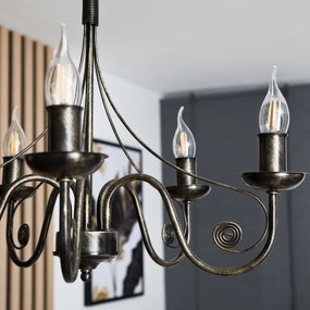 Lampadario a sospensione con catena DONATO 5xE14/40W/230V