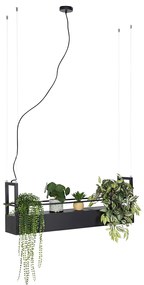 Lampada a sospensione intelligente nera con mensola incl. 4 GU10 Wi-Fi - Cage Rack