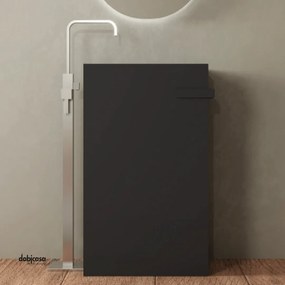 Lullaby "Bajo" Lavabo Freestanding Da 50x35 Cm Con Scarico a Parete Finitura Nero Opaco