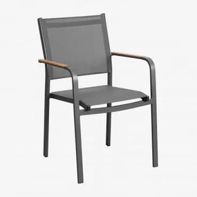 Pack 4 sedie da giardino impilabili in alluminio Archer Grigio - Sklum