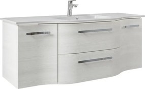 Mobile da bagno sospeso Contea di Pelipal L 126 x H 48 x P 49.5 cm rovere bianco, 2 cassetti 2 ante