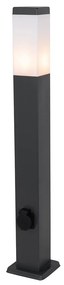 Lampada da esterno grigio scuro 80 cm con presa IP44 - Malios
