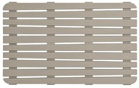 Pedana doccia antiscivolo 80x50 cm tortora con effetto legno in plastica