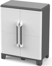 Armadio basso Transforming ARREDO 2M TERRY STORAGE in polipropilene, grigio chiaro L 78 x H 101.6 x P 43.6 cm 2 ante, adatto per interno/esterno