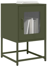Comodino Verde Oliva 36x39x60,5 Cm İn Acciaio Laminato A Freddo /