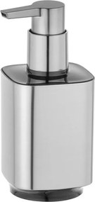 Dispenser sapone in plastica color argento satinato e nero Lumina