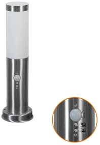 Paletto da giardino con Sensore Movimento 40cm Acciaio Inox E27 Colore Inox