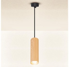 Brilagi - Lampadario a sospensione con filo SELE 1xGU10/30W/230V nero/decorazioni in rovere