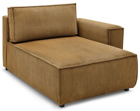 Modulo divano in velluto a coste color senape, angolo destro Nihad modular - Bobochic Paris