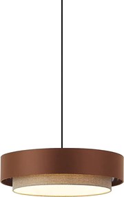 Lampada a sospensione moderna bronzo scuro con tortora 50cm 3 luci - Drum Duo