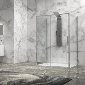 Cabina doccia 3 lati 90x150x90 scorrevole telaio cromato minimale | KLA-4000C - KAMALU