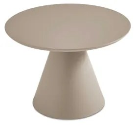 Tavolino rotondo con piano in legno e base in metallo Tortora - TRIADE Medium