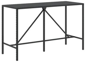 Set Bar da Giardino 9 pz con Cuscini in Polyrattan Nero