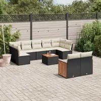 Set Divani da Giardino 10pz con Cuscini in Polyrattan Nerocod mxl 92163