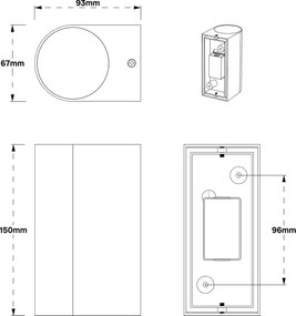 Applique da Esterno Bidirezione IP65 GU10 Stondata - Nera