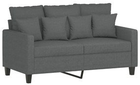 Set di divani 2 pz con cuscini grigio scuro in tessuto
