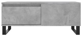 Tavolino Salotto Grigio Cemento 90x50x36,5 cm Legno Multistrato