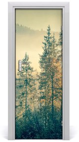 Poster adesivo per porta Nebbia sulla foresta 75x205 cm