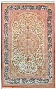 Ghom Tappeto 300x200 Beige (Iran) Annodato A Mano