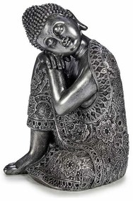 Statua Decorativa Buddha Seduto Argentato 20 x 30 x 20 cm (4 Unità)