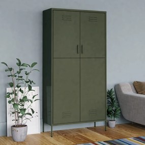 Armadio Verde Oliva 90x50x180 Cm İn Acciaio /