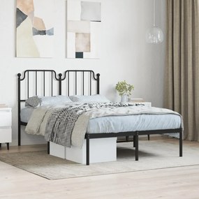 Giroletto Con Testiera İn Metallo Nero 120x190 Cm /