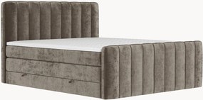 Letto boxspring in ciniglia fatto a mano con contenitore Novara, H4
