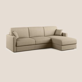 Chris Divano letto angolare con penisola in microfibra smacchiabile T11 tortora