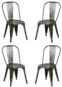 AGATHA - set di 4 sedie in metallo nero antico