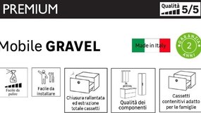Mobile bagno sospeso con lavabo L 135 x H 36 x P 51 cm grigio basalto per vasca a sinistra Ginevra
