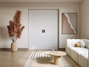Porta scorrevole doppia con sistema a incasso 2 x H205 x L93 cm MDF + PVC Bianco  - VARIN II