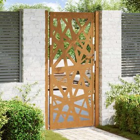 Cancello Da Giardino 105x205 Cm Acciaio Corten Design Leggero /