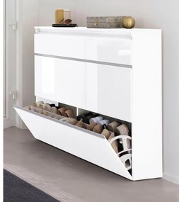 Scarpiera 3 ante L 108 x H 120 x P 26.5 cm 24 paia, bianco