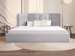 Letto con contenitore 200 x 200 cm Tessuto Grigio - ELIAVA di PASCAL MORABITO