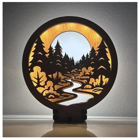 Li-Go 23580/DUB2 - Lampada da tavolo decorativa dimmerabile a LED, 12W/230V, 20x22 cm, rovere lucido