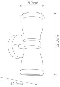 Elstead GZH-MALV - Applique LED da esterno MALVERN 2xGU10/7W/230V IP44