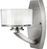 Applique Contemporanea Meridian Acciaio Nichel Spazzolato Vetro 1 Luce G9 3 Led