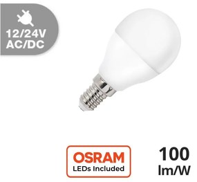 Lampadina LED E14 6W, 12/24V AC/DC, G45 - OSRAM LED Colore  Bianco Naturale 4.000K