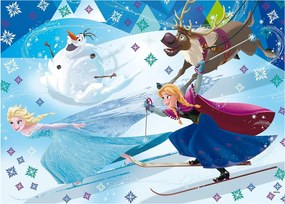 Puzzle maxi double-face Disney Frozen Elsa e Anna 108 pz retro colorabile 3361