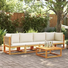 Set divani da giardino 4pz con cuscini legno massello di acacia