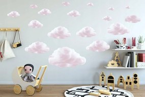 Simpatico adesivo da parete per bambini Nuvole rosa 100 x 200 cm
