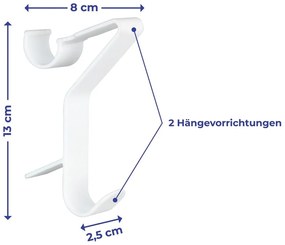 Ganci per appendere in plastica bianca in set da 3 - Maximex