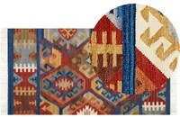 Tappeto di multicolore kilim fatto a mano 80 x 150 cm soggiorno camera da letto