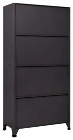 Armadietto con serratura antracite e rosso 90x45x180cm acciaio