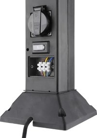 Solight PG05 - Lampada esterna con 2 prese 1xE14/15W/230V IP44 nera