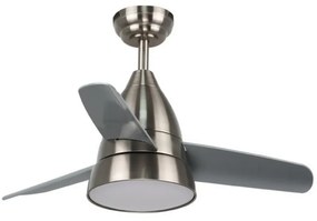 Lampadario Ventilatore da soffitto Niquel Silence 24W illuminazione Led regolabile con telecomando M LEDME